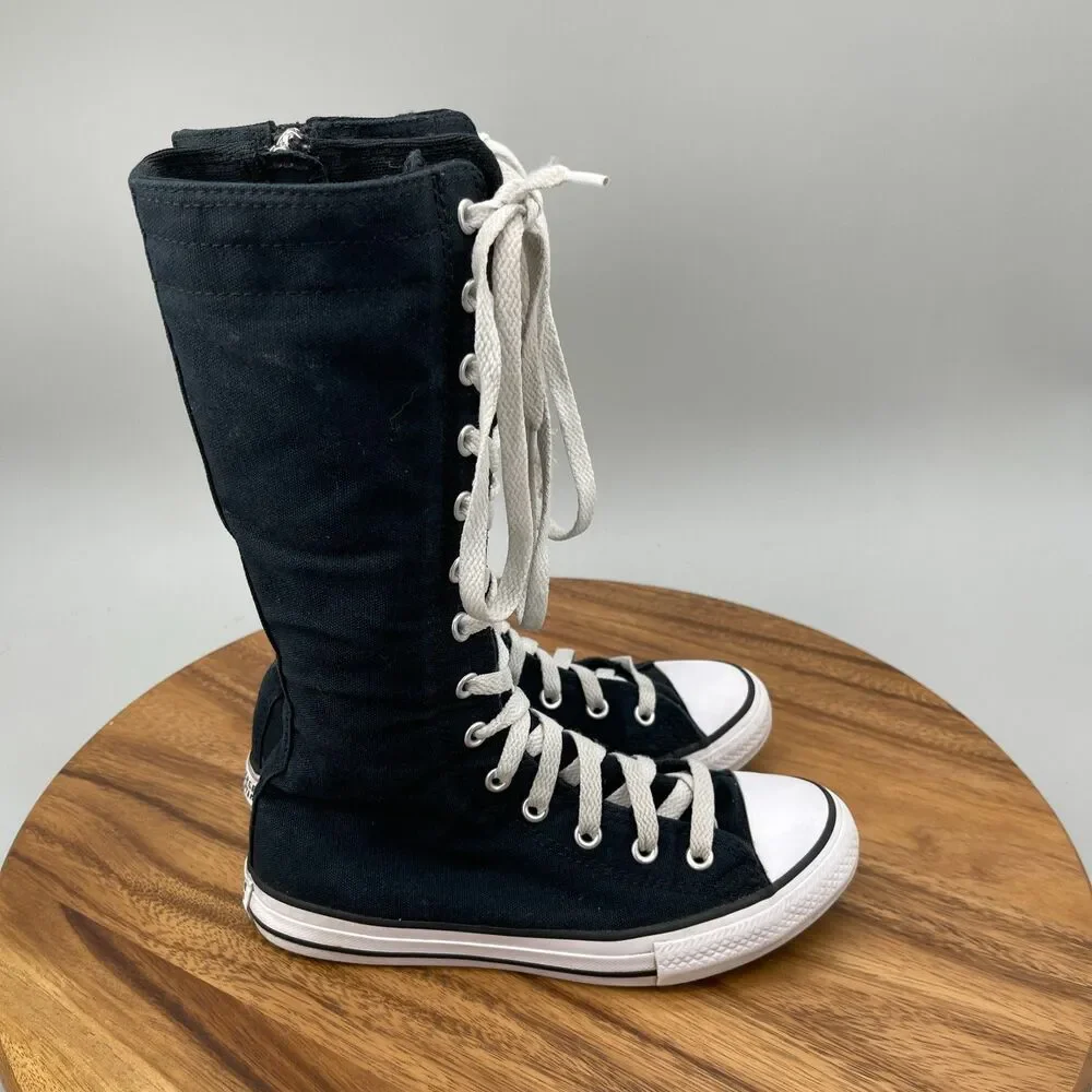 Converse Chuck Taylor All Star XXHi Shoes Youth Size 2 Black Knee High Sneakers